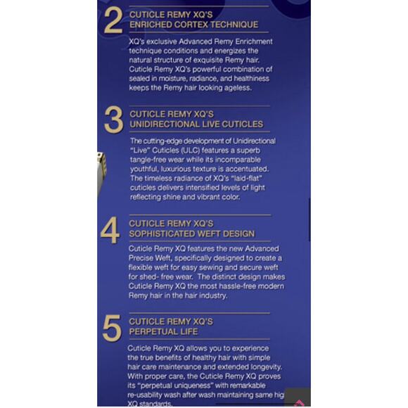 Cuticle Remy XQ Fortified Cuticles Short Cut 2 PCS CURL Color OM22730 Human Hair - Picture 8 of 12